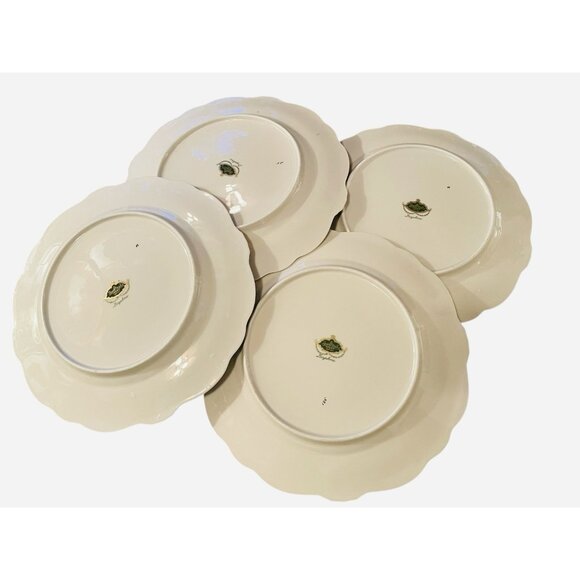 Set 4 Vtg 50s Rosenthal Ivory Daphne DINNER Plates Purple Floral Gold Trim China - Picture 8 of 9